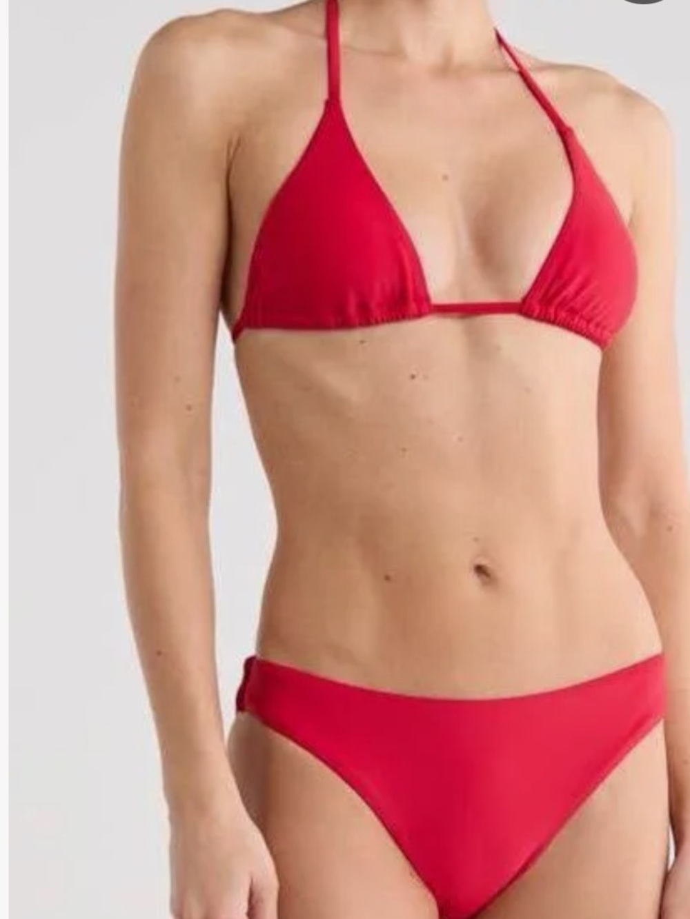 Vince Women's Triangle Bikini Top L and bottom XL in poppy red NWT